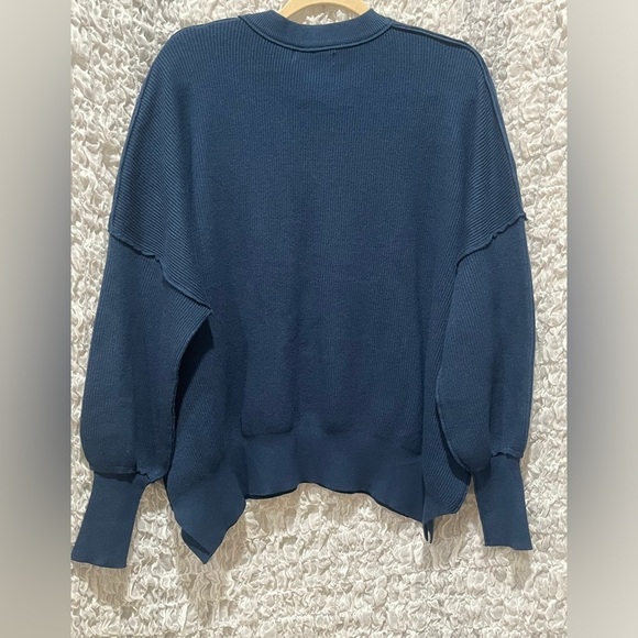 ANRABESS Blue CREWNECK COZY PULL ON Knit SWEATER WOMEN SIZE L - Picture 5 of 9